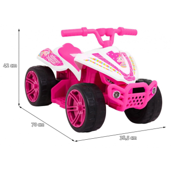 Quad Little Monster na akumulator dla najmłodszych Różowy Napęd 25W